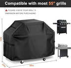 LBTING Grill Cover, 55-inch Heavy Duty 300D Oxford Waterproof Windproof UV Resistant BBQ Gas Grill Cover for Outdoor Barbecue Fit Most Brands Weber, Brinkmann, Char Broil, Holland