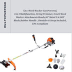 52cc 2-Cycle Gas Multi-Trimmer | 6-in-1 String Trimmer w/Rotatable Pole Saw, Weed Eater Weed Wacker, Brush Cutter & Hedge Trimmer Gas for Lawn, Yard, Garden Care, All-in-one Garden Tool