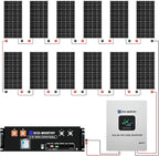 ECO-WORTHY 5KW Off Grid Solar System Complete Kit 12PCS 195W Mono Solar Panel (2340W) +1 * 48V 5KW Off-Grid Inverter + 1 * 51.2V 100Ah Server Rack Whole House Storage LiFePO4 Lithium Battery