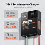 LiTime 3500W Solar Hybrid Inverter, 48V DC to 120V AC All-in-One Solar Inverter Charger, Built in 80A MPPT Charge Controller, for 48V Lead Acid/LiFePO4 Battery, Home Energy Storage, Off-Grid