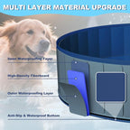 UCCY Foldable Dog Pool for Large Dogs Hard Plastic Kiddie Swimming Pool Non-Slip Portable Dog Bathtubs Collapsible Multi-Use Whelping Box Ball Pit Outdoor Pool for Backyard Duck Pond Grey XL-63"x12"