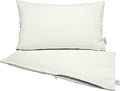RSH DECOR: Sunbrella Pillow Covers Set of 2 | Covers Only - 20" x 12" | Outdoor Lumbar Pillow Covers Crafted with Sunbrella Performance Fabric | Canvas White