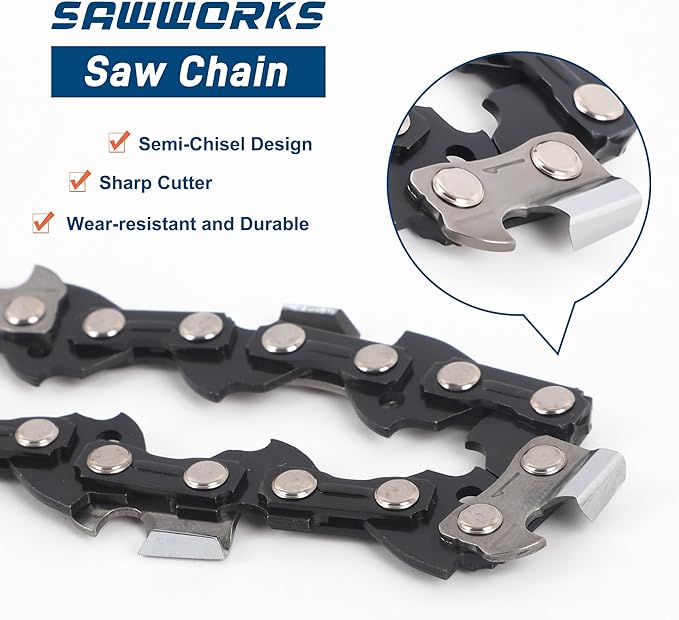 3-Pack 18 Inch Chainsaw Chain, 3/8" LP Pitch .050" Gauge 61 Drive Links Fits 63PM3-61 Stihl MS211, MS211C, 3636-005-0061 and More