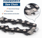 3-Pack 18 Inch Chainsaw Chain, 3/8" LP Pitch .050" Gauge 62 Drive Links Fits EGO CS1800, CS1804, Poulan Pro PR4218, 581562301, Oregon S62, CS1500, DEWALT and More