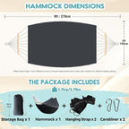 Anyoo Garden Cotton Hammock Comfortable Fabric Hammock with Spreader Bar Sturdy Hammocks Up to 450lbs Portable Lightweight Hammocks with Travel Bag for Camping Outdoor/Indoor Patio Backyard