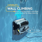 An Automatic Robot Swimming Pool Vacuum Cleaner with a Trolley, Featuring Wall-Climbing Function, 360 Degree Kink Free Patented Technology, Large Top-Mounted Filter Swimming Pool Cleaning Robot, 82 Ft