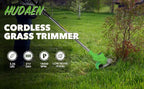 21V Cordless Grass Trimmer, Electric String Weed Wacker with 2.0Ah Lithium Battery, Telescopic Handle, 40 Min Runtime, 18000 RPM, Low Noise 92dB (Green)