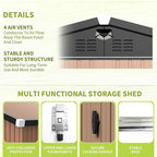 10x12 FT Outdoor Storage Shed, Metal Shed with Lockable Door, Large Heavy Duty Tool Sheds, Outside Waterproof Storage Building