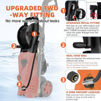 5000PSI Pressure Cleaner - 2025 New Power Cleaner with Upgraded 33ft Pressure Cleaner Hose Reel, Foam Cannon, 4 Nozzle Set, Power Cleaner for House/Patios/Car/Fence, Orange