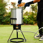 Barton Propane 30 Qt Turkey Flyer Fish Fryer Boiler Steamer Set, 37,000 BTU Burner, Ideal for Outdoor Cooking Seafood Boiler Roaster Crawfish Boiling Gas Stove