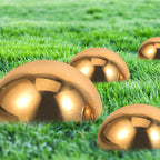 5Pcs Golden Stainless Steel Gazing Spheres Reflective Half Ball Garden Decor for Unique Photography and Outdoor Decoration
