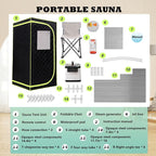 Portable Sauna Box, Portable Steam Sauna for Home with 2.6L 1000W Steamer, 15 Levels, Folding Chair, Extra Large Size (31.5 x 31.5 x 68.9 inch)