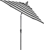 California Umbrella 9' Round Aluminum Pole Fiberglass Rib Market Umbrella, Crank Lift, Collar Tilt, Black Pole, Sunbrella Spectrum Mist