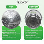 Plexon 6 Gallon Outdoor Trash Can with Lid Galvanized Metal Bucket with Locking Lid for Poultry Feed Bird Seed Storage Ash Small Garbage Can, 6 Pack