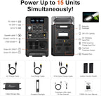 FOSSiBOT F3600 Portable Power Station, 5 x 120 V AC Output 3600 W/3840Wh LiFePO4 Battery Electric Solar Generator for Garage, Home, Off-Grid Living, Camping, RVs, Outdoor Adventures, Power Outages
