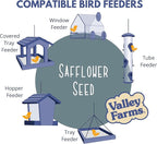 Valley Farms Safflower Seed Wild Bird Food (4 LB) Birdseed for Outside Feeders to Attract Cardinals, Titmice & Grosbeaks