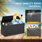 Outdoor Storage Box, Resin Deck Boxes Outdoor Waterproof For Patio Furniture, Garden Tools, Pool Supplies, Durable And UV Resistant, Lockable (72 Gallon, Black)