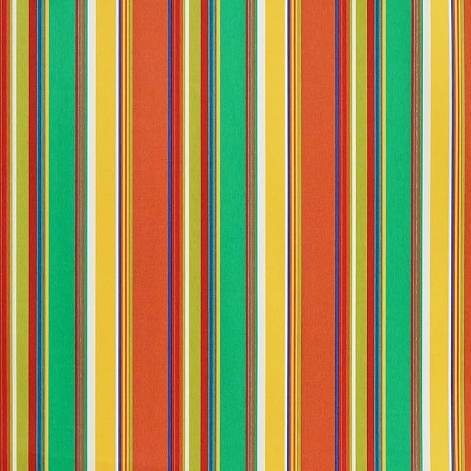 RSH DECOR: 6-Pack Pillow Set | All-Weather Spun Fabric | Water & Fade-Resistant | 17" Square, 20" x 12" Lumbar, 20" x 6" Neck Roll | Outdoor Pillows for Patio Furniture | Bright Colorful Stripe