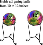 16" Tall Gazing Ball Stand for 10-12 inch Balls, Black Metal Gazing Globe Display Holder Stands for Outdoor Garden Clearance, 9" L x 9" W x 16" H