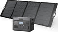 GRECELL Portable Power Station 2400W with 350W Foldable Solar Panel, 1843Wh LiFePO4 Solar Generator with 2 PD100W, 4 2400W AC Outlets, UPS Backup Battery for Home Emergency CPAP Outdoor Camping RV