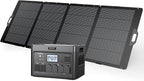 GRECELL Portable Power Station 2400W with 350W Foldable Solar Panel, 1843Wh LiFePO4 Solar Generator with 2 PD100W, 4 2400W AC Outlets, UPS Backup Battery for Home Emergency CPAP Outdoor Camping RV