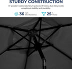 SUNVIVI OUTDOOR Outdoor Patio Umbrella, Patio Umbrella, Market Umbrella, Large Outdoor Umbrella, Metal Pole Umbrella with Push Button Tilt and Crank, Polyester Canopy