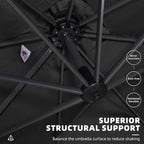PURPLE LEAF 10' X 13' Patio Umbrella Outdoor Cantilever Rectangle Umbrella Aluminum Offset Umbrella with 360-degree Rotation for Garden Deck Pool Patio Black