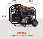 Generac 12,500 Starting Watt Tri-Fuel Portable Generator - Electric Start - Gas, Propane or Natural Gas - Home Backup, Jobsite, or RV - Quiet Operation - Long Runtime - 50-State Compliant