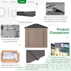 U-MAX 6x4 Storage Sheds & Outdoor Storage, Small 4x6 Outdoor Storage Garden Outside Shed kit, Galvanized Metal Utility Shed for Backyard, Patio and Lawn