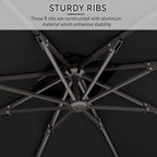 10' X 10' Cantilever Patio Umbrella Outdoor with Base Included Heavy Duty Double Top Windproof Square Offset Umbrellas with 360-degree Rotation for Pool Deck Backyard, Black