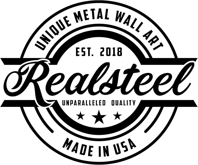 RealSteel Personalized Bear Metal Sign - Custom Outdoor Wall Art with Mountain Scene - Circular Design for Porch, Patio, Lawn & Garden Décor - Textured Silver, 36