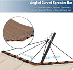 TegerDeger 12FT 2 Person Hammock with Stand Included 55 x 79IN Large Hammock 450LB Capacity with Hardwood Spreader Bar & Nylon Rope for Outside, Patio, Garden, Backyard, Beach, Poolside - Brown