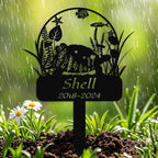 Custom Floral Turtle Memorial Stake,Personalized Metal Turtle Grave Marker,Outdoor Tortoise Sign Garden Yard Decor,Gift for Turtle Lover Turtle-2 16inch
