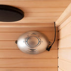 Woodbridge Infrared Home Sauna Room 1 Person Hemlock Wooden Indoor Sauna,7 Carbon 1560W/120V Heaters,with Led Color Therapy Light,Bluetooth Speaker,Tempered Glass,Touch-Tone Keypad and A Top Vent