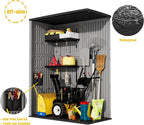 Vertical Storage Sheds with Floor, Sheds & Outdoor Storage Cabinet Waterproof for Garage Storage, Pool Storage, Bike Shed, Garden Shed 57Cu.ft Light Gray