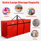 4 Pcs 176 Gallon Large Moving Bags with Zipper and Handles Foldable Storage Duffle Bags Heavy Duty Extra Large Totes for College Dorm Travel Clothes Blankets Bedding Moving (Red)