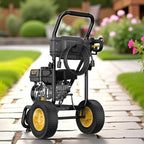 BLUBERY 3500PSI Gas Pressure Washer, 2.6GPM 212CC Heavy Power Washer, 30Ft High Pressure Hose&Soap Tank, 5 Adjustable Nozzles, Cleaning for Driveway/Concrete/Vinyl Fencing,Max
