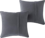 Greendale Home Fashions Sunbrella 20" Square Outdoor Throw Pillow with Removable Cover (Set of 2), Cast Slate 2 Count