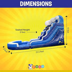 Inflatable Water Slide for Kids & Toddlers with Inflatable Pool, Backyard, Park or Commercial Use, Outdoor Water Play, Includes Blower Stakes, Splash Pool & Storage Bag, Large 25.5' x 9' x 15'