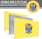FLAGWIN New Jersey Flag 3x5 FT - 3 Ply Double Sided Polyester Flag with Brass Grommets - Vivid Color and Fade Proof State of New Jersey Flags 3x5 Outdoor