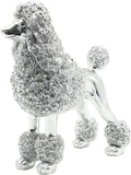 Lukitas Standing Sliver Poodle Sculpture Decor, Decorative Dog Statue, Animal Ornament for Garden Home, Resin 10''