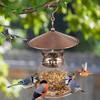 LBTING Bird Feeder for Outdoor, Squirrel Proof Metal Wild Bird Feeder Decoration for Hanging Outside Garden Yard, Cute Cat-Shaped