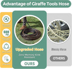 Giraffe Tools Leader Hose 5/8" x 10ft, Custom Length, No Kink, Flexible, Leakproof Water Hose, Male Female Fittings, 600 Burst PSI, 10ft, Black Orange