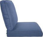 Pop 22x25/22x24 Outdoor Cushions for Patio Couch Chairs Set of 3 - High Back Comfy Outside Seat Cushions for Wicker Dining Rocker Glider Loveseat 3-Seater Sectional Sofa - Navy Blue/Classic
