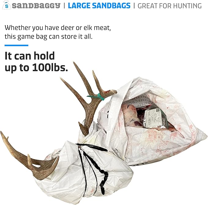 Sandbaggy Large Sandbags - Size: 25" x 40" - Thick Heavy Duty Contractor Bags, Heavy Duty Garbage Bags, Dumpster Bag, Construction Trash Bags, 6 mil (100 Bags)