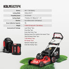 58V 21" Cordless Electric Lawn Mower - Self-Propelled, Brushless Motor, 3-in-1 (Mowing/Collecting/Mulching), 7 Cutting Heights, Foldable Handle, LED Light, 7.5Ah Battery + 8A Fast Charger Included