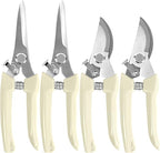 4 Pack Garden Shears, Stainless Steel Shears Gardening Tools, Scissors, Garden Clippers, Pruning Shears (White)