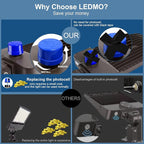 ledmo 200W LED Parking Lot Lights 5000K Street Shoebox Pole Lights Waterproof 26000LM Super Bright Dusk to Dawn Outdoor Commercial Area Flood Security Lighting Slip Fitter for Stadium Sport Garage