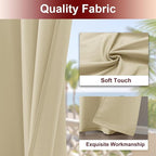 HolidayIdeas Grommet Outdoor Curtains for Patio Waterproof 8 Pcs All Weather Balcony Outside Curtains for Apartments, Gazebo, Pergolas, Porch, 54x120 Inch, Cream
