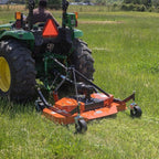 Titan Attachments 3 Point PTO Finish Mower, 72" Cutting Width, Cat 1 Hookup, Orange Finish, Rear Discharge, Pull Behind Mower for 30-50 HP Tractors, Low-Noise Cast Iron Gearbox